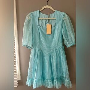 Samantha Pleet One of a Kind Blue Short Celestial Dress Size 4